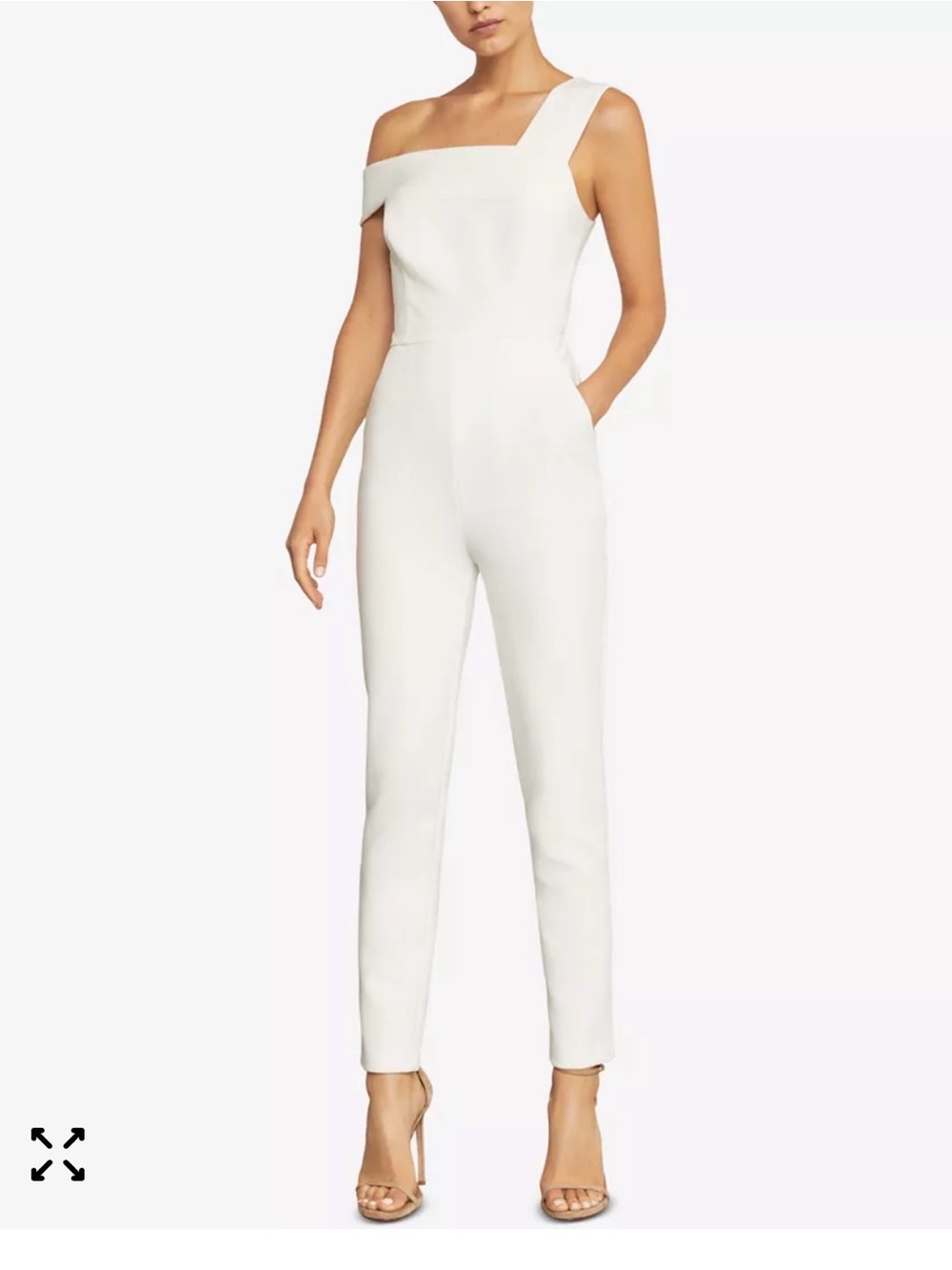 BCBGMaxAzria One-Shoulder White Jumpsuit